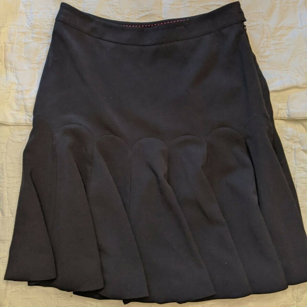 Anthro Fit n Flare Scalloped Skirt